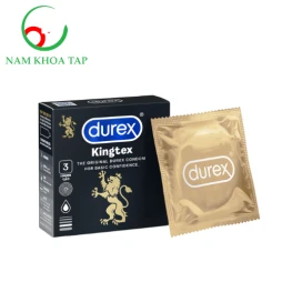 Durex Kingtex - Bao cao su ngừa thai ôm sát vừa vặn hộp 3 cái