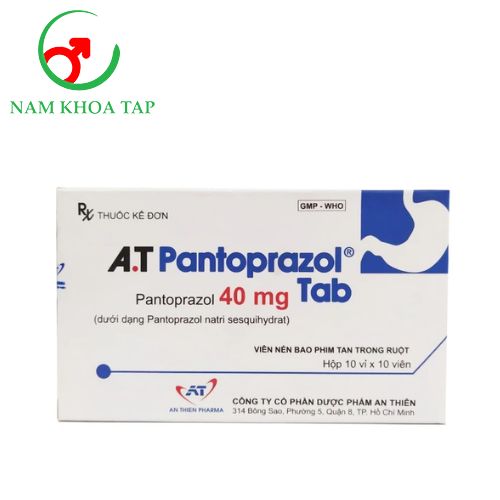 A.T Pantoprazol inj 40mg Dược phẩm An Thiên - Điều trị và dự phòng loét dạ dày tá tràng, điều trị trào ngược dạ dày thực quản