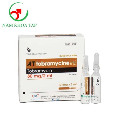 A.T Tobramycine inj 80mg/2ml Dược phẩm An Thiên - Điều trị các bệnh nhiễm trùng hệ thần kinh trung ương