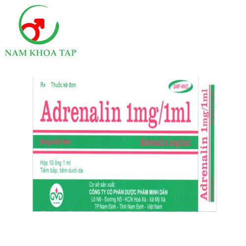 Adrenalin 1mg/1ml MD Pharco - Thuốc hồi sức cơ tim phổi, sản phẩm dùng cho cứu choáng phản vệ