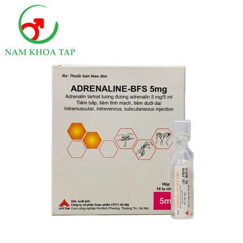 Adrenaline-BFS 5mg Dược phẩm CPC1 Hà Nội - Điều trị dị ứng cấp tính và sốc phản vệ, cầm máu trong xuất huyết đường tiêu hóa trên