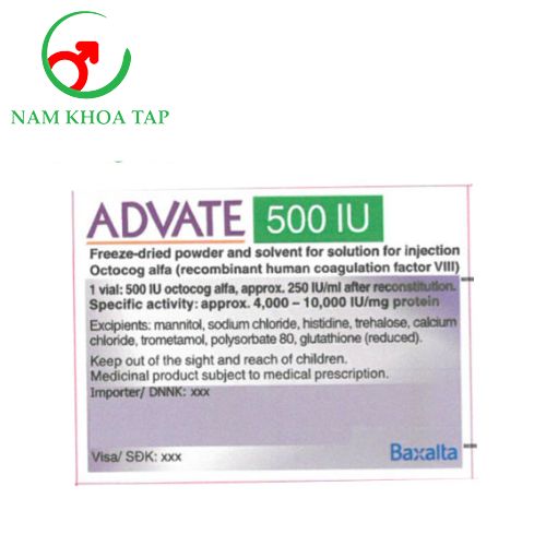 Advate 500IU Baxalta - Thuốc bột pha dung dịch tiêm Điều trị và dự phòng xuất huyết