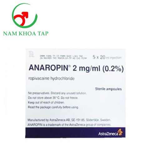 Anaropin 2mg/ml AstraZeneca - Dung dịch tiêm gây tê ngoài màng cứng trong phẫu thuật