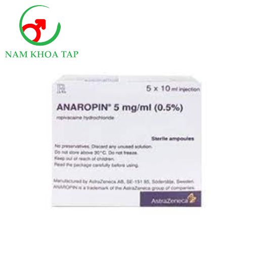 Anaropin 5mg/ml AstraZeneca - Dung dịch tiêm truyền hỗ trợ gây tê trong phẫu thuật