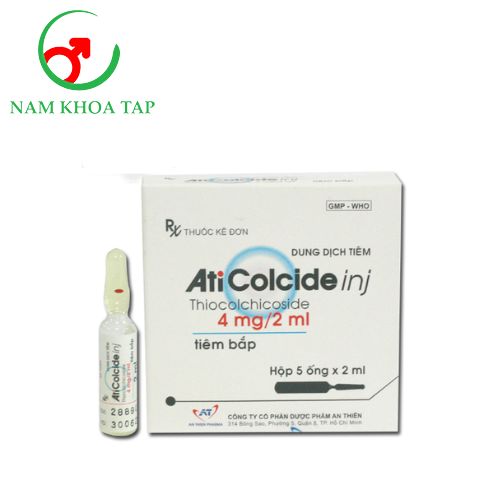 Aticolcide Inj 4mg/2ml An Thiên - Điều trị hỗ trợ các cơn co thắt gây đau trong các bệnh lý về cột sống