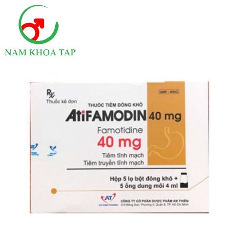 AtiFamodin 40mg An Thiên (4ml) - Hỗ trợ bệnh dạ dày và tình trạng tăng tiết dịch ở hội chứng Zollinger-Ellison