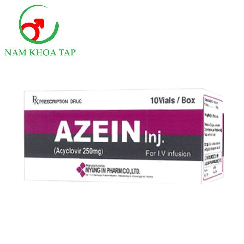 Azein Inj 250mg Myung In Pharm - Điều trị  nhiễm khuẩn do Herpes Simplex, Varicella Zoster và bệnh Zona