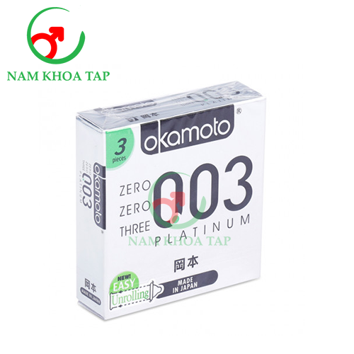 Bao cao su Okamoto 0.03 Platinum - Bao cao su trong suốt mềm mại