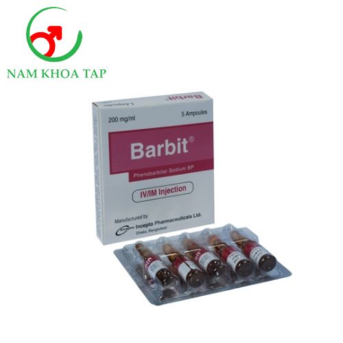 Barbit injection 200mg/ml Incepta Pharmaceuticals - Điều trị động kinh, được sử dụng như thuốc an thần