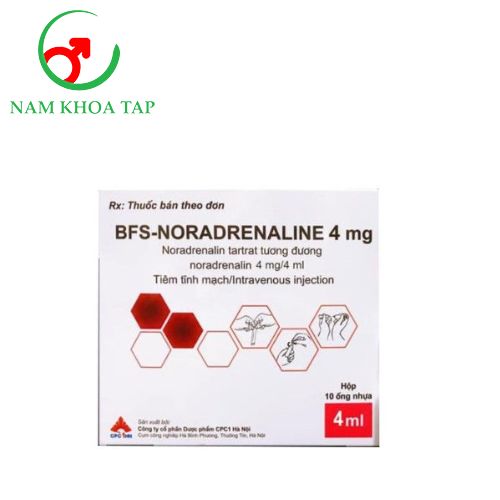 Bfs-Noradrenaline 4mg CPC1 - Điều trị huyết áp thấp và kéo dài công dụng của thuốc gây tê