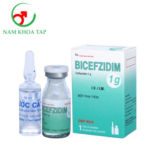 Bicefzidim 1g Bidiphar - Điều trị Nhiễm trùng huyết, áp-xe phổi, viêm màng não
