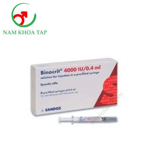 Binocrit 4000IU/0.4 ml Sandoz - Thuốc được sử dụng để điều trị bệnh thiếu máu