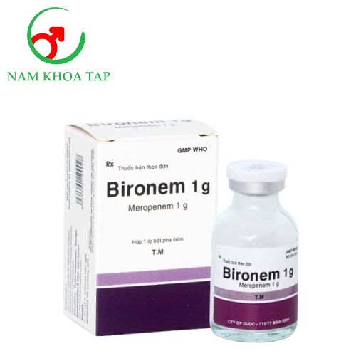 Bironem 1g Bidiphar - Điều trị tình trạng nhiễm khuẩn ở người lớn và trẻ em gây ra bởi các chủng vi khuẩn nhạy cảm