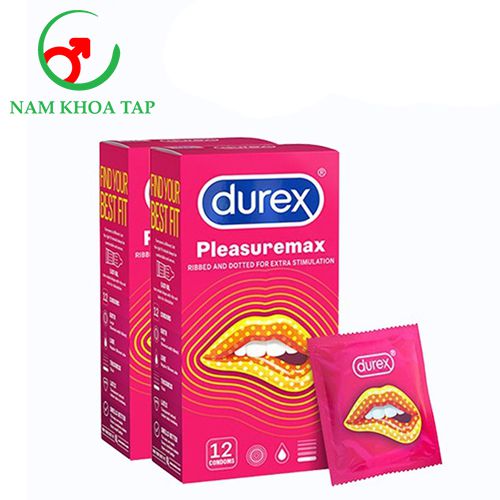 Bao cao su gân gai Durex Pleasuremax 12 bao tăng cường hưng phấn