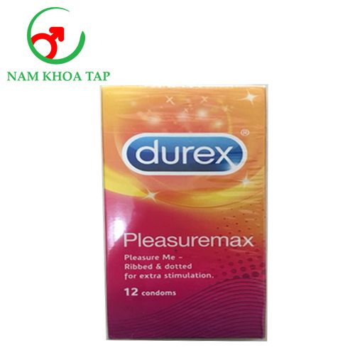 Durex Pleasuremax - Bao cao su có gai và gân hộp 12 cái giúp tăng khoái cảm