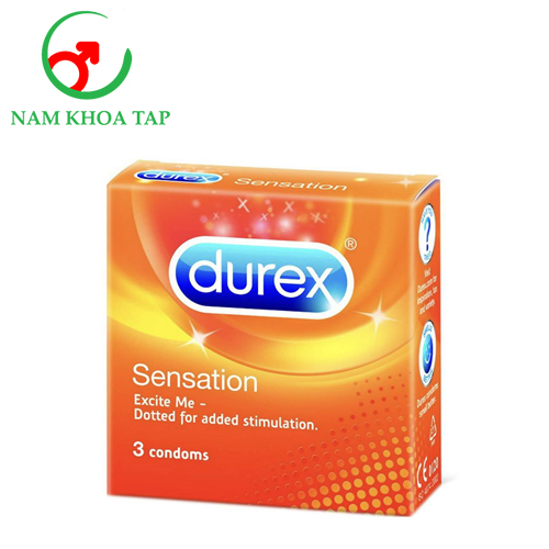 Durex Sensation - Bao cao su có gai kích thích mạnh hộp 3 cái