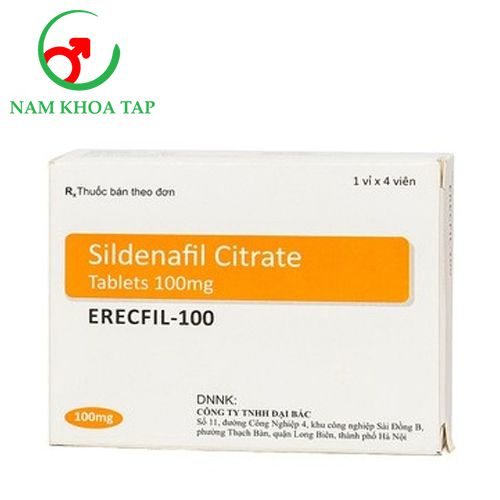 Erecfil 100mg - Thuốc điều trị rối loạn cương dương hiệu quả của Ấn Độ