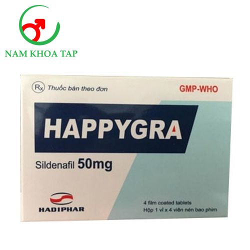Happygra 50mg - Thuốc điều trị rối loạn cương dương của Hadiphar