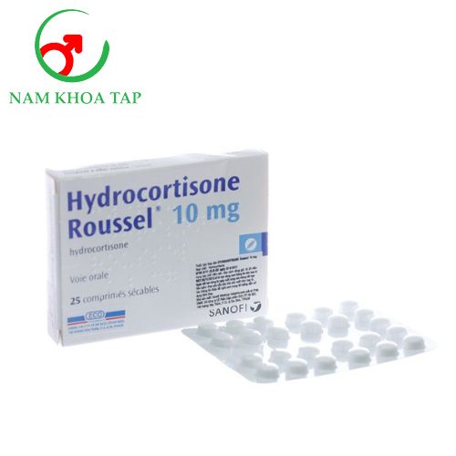 Hydrocortisone Roussel 10mg Sanofi - Điều trị tình trạng hydrocortisone thấp do một số bệnh của tuyến thượng thận