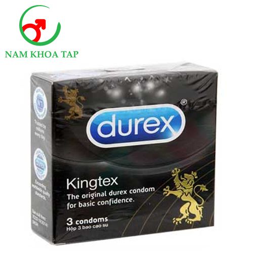 Durex Kingtex - Bao cao su ngừa thai ôm sát vừa vặn hộp 3 cái