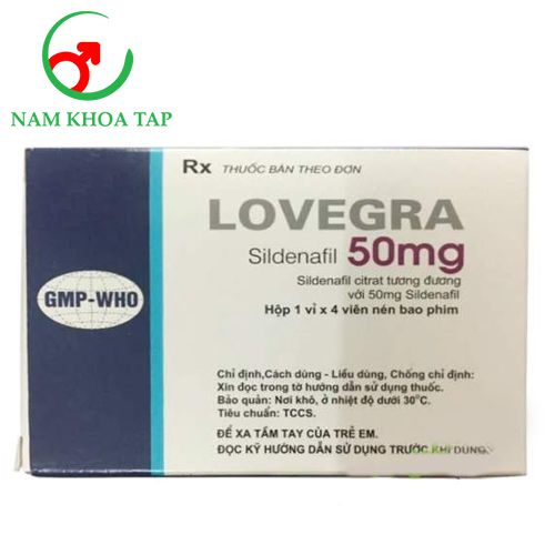 Lovegra 50mg - Thuốc điều trị rối loạn cương dương hiệu quả của Pharbaco