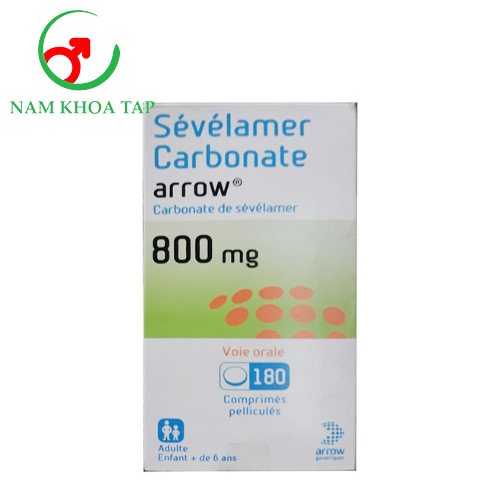 Sevelamer Carbonate Arrow 800mg Laboratoire Arrow - Điều trị tăng Phosphate huyết hiệu quả