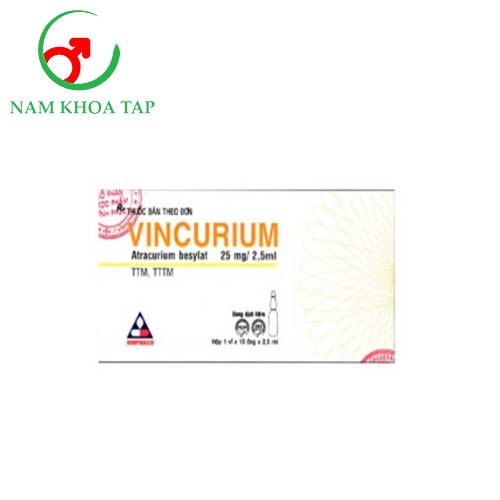 Vincurium 25mg/2,5ml Vinphaco - Thuốc gây mê đường hô hấp
