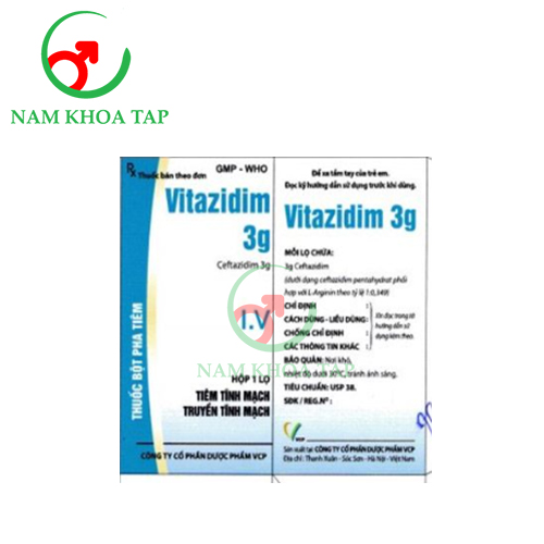 Vitazidim 3g VPC - Thuốc điều trị nhiễm khuẩn nặng hiệu quả