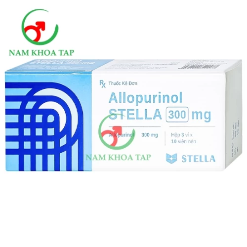 Allopurinol STELLA 300mg Stellapharm - Điều trị gout do lắng đọng Urat/ Acid Uric