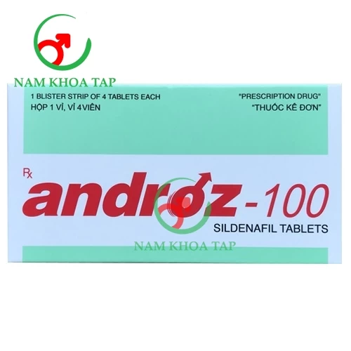 Androz 100 - Thuốc điều trị rối loạn cương dương ở nam giới của Ấn Độ