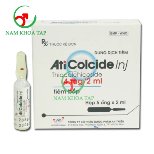 Aticolcide Inj 4mg/2ml An Thiên - Điều trị hỗ trợ các cơn co thắt gây đau trong các bệnh lý về cột sống