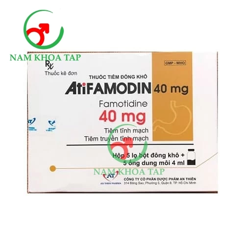 AtiFamodin 40mg An Thiên (4ml) - Hỗ trợ bệnh dạ dày và tình trạng tăng tiết dịch ở hội chứng Zollinger-Ellison