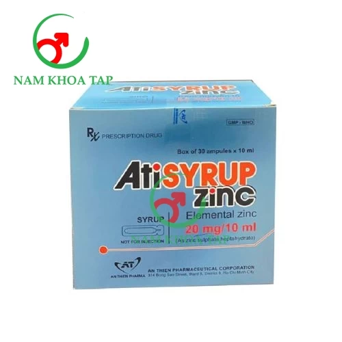 Atisyrup zinc - Thuốc điều trị tiêu chảy