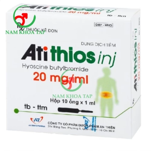 Atithios inj 20mg/1ml An Thiên - Chống co thắt cơ, hỗ trợ giảm đau do co thắt rất hiệu quả