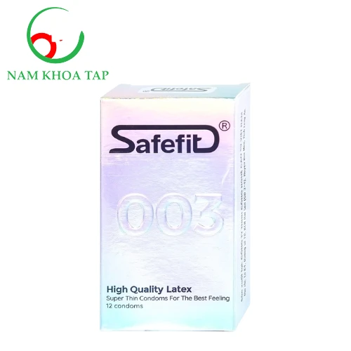 Bao cao su Safefit 003 S52 (12 cái) - Bao cao su có gel bôi trơn, giảm đau rát