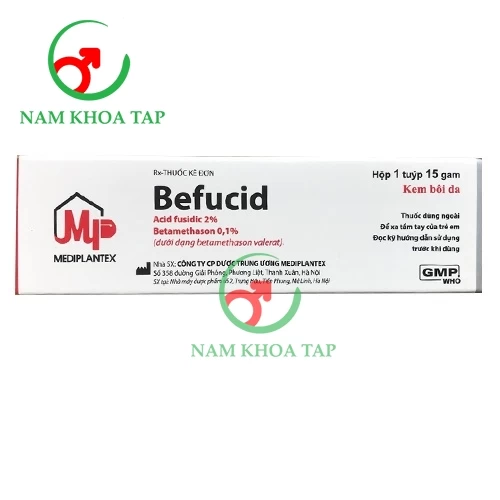 Befucid 15g Mediplantex - Điều trị các bệnh về da do viêm hoặc do nhiễm khuẩn