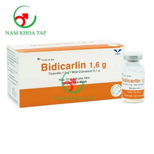 Bidicarlin 1,6g Bidiphar - Điều trị các bệnh nhiễm trùng do các vi khuẩn nhạy cảm đã được phát hiện