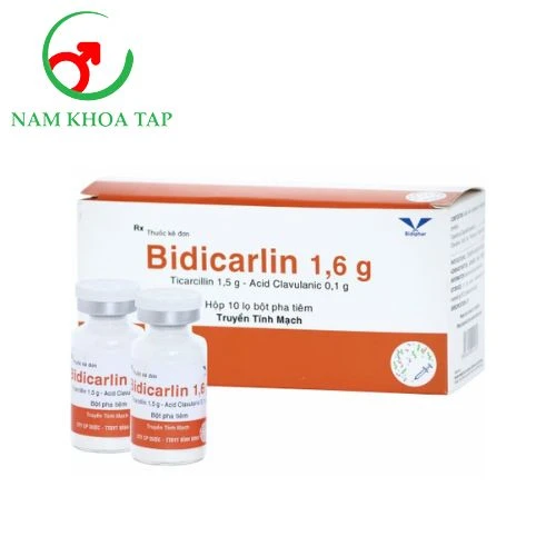 Bidicarlin 1,6g Bidiphar - Điều trị các bệnh nhiễm trùng do các vi khuẩn nhạy cảm đã được phát hiện