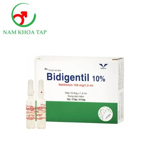 Bidigentil 10% (1,5ml) Bidiphar - Điều trị nhiễm khuẩn như nhiễm khuẩn da và mô mềm