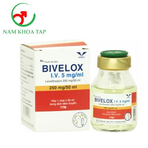 Bivelox I.V 50ml Bidiphar - Hỗ trợ trường hợp Nhiễm khuẩn do các vi khuẩn nhạy cảm với levofloxacin
