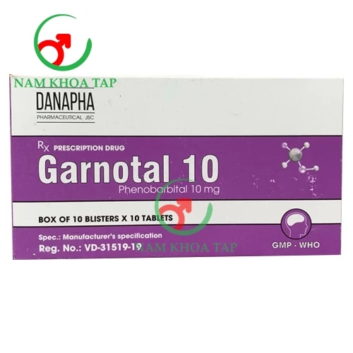 Garnotal 10mg Danapha - Thuốc trị bệnh động kinh, phòng co giật