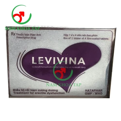 Levivina 10mg Hataphar - Điều trị rối loạn cương dương ở nam giới