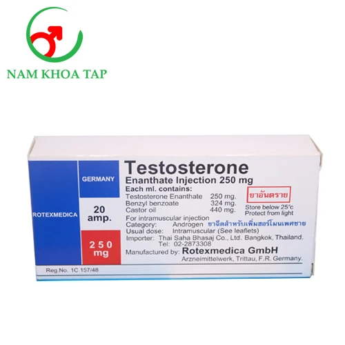 Testosterone Enanthate 250mg  - Thuốc tiêm testosterone 20 ống