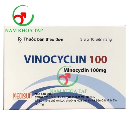Vinocyclin 100 Medisun - Điều trị mụn nặng hiệu quả