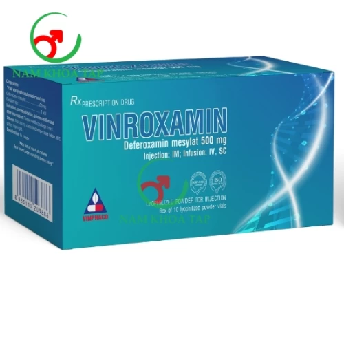 Vinroxamin 500mg Vinphaco - Điều trị bệnh lý ngộ độc sắt do truyền máu thường xuyên