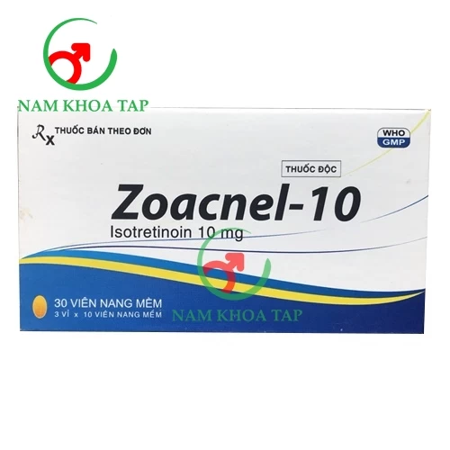 Zoacnel-10 Davipharm - Điều trị các dạng mụn trứng cá nặng