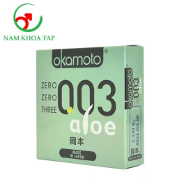 Okamoto 0.03 Aloe - Bao cao su siêu mỏng hộp 3 cái của Nhật