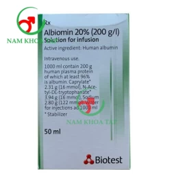 Albiomin 20% 50ml Biotest - Ðiều trị sốc giảm thể tích của Đức