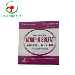 Atropin sulfat 0,25mg/ml Vinphaco - Điều trị các cơn co thắt cơ trơn