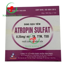 Atropin sulfat 0,25mg/ml Vinphaco - Điều trị các cơn co thắt cơ trơn